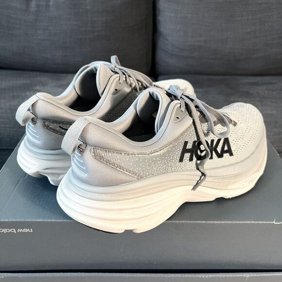 Hoka One One Bondi 8 'Sharkskin Harbor Mist' Gray Running Shoes Men's Size 8D - Picture 3 of 12